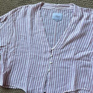 Rails Front Tie Striped Crop Top